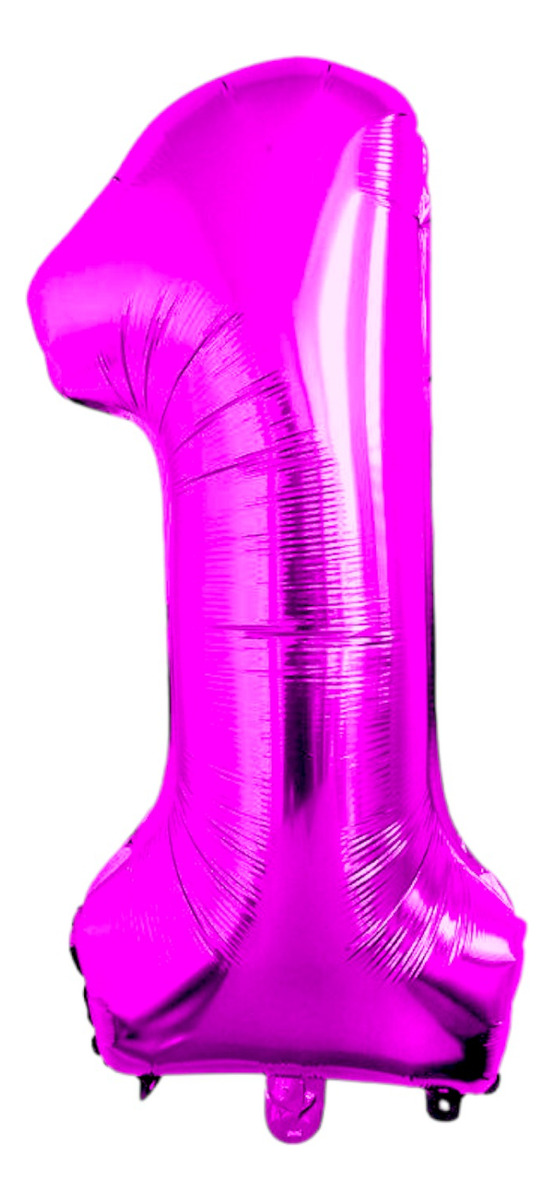 Globo Número Gigante Metálico Fucsia 100 Cm Rosa Fuerte 40'' 1