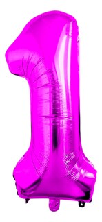 Foto 1 | Globo Número Gigante Metálico Fucsia 100 Cm Rosa Fuerte 40'' 1