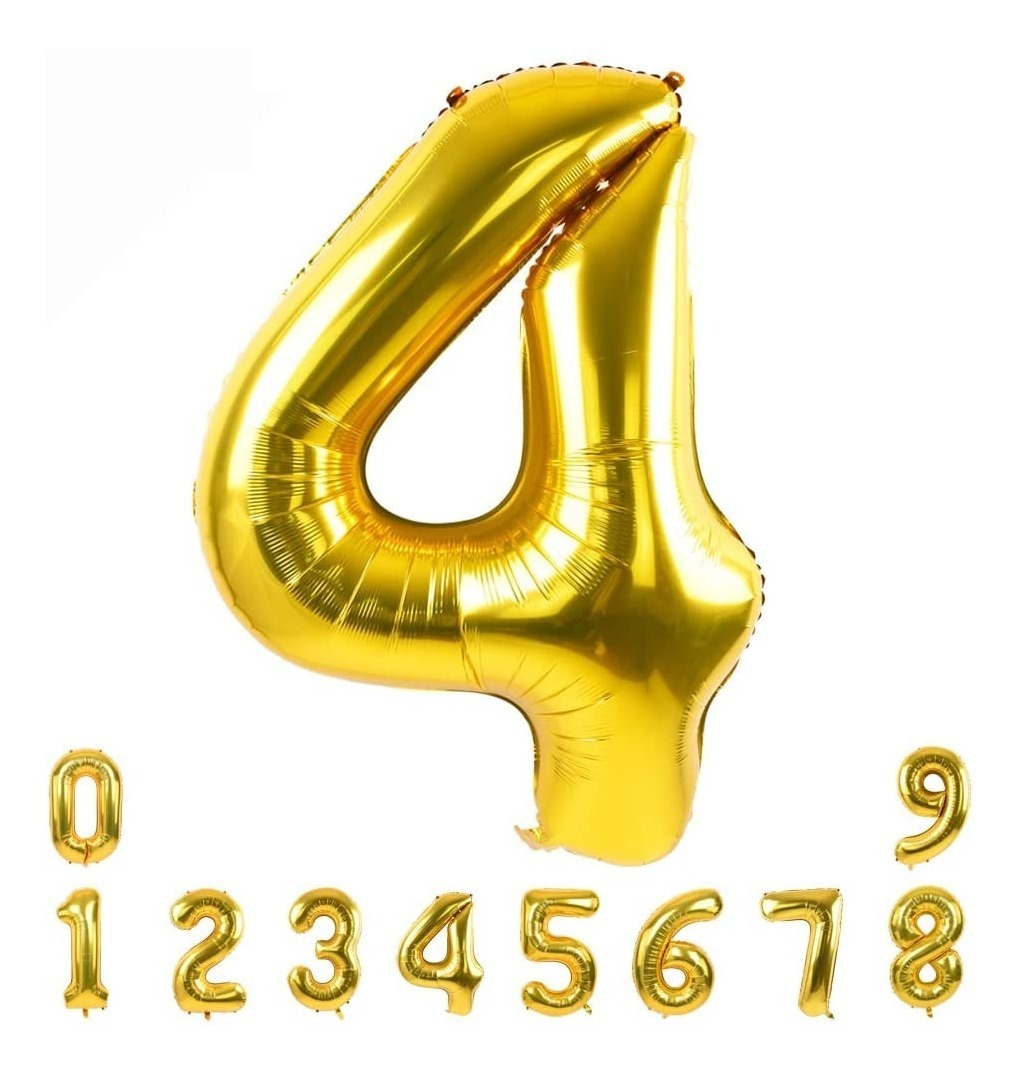 Numero Globo Metalico Plata Dorado Grande 82cm Decoracion 4