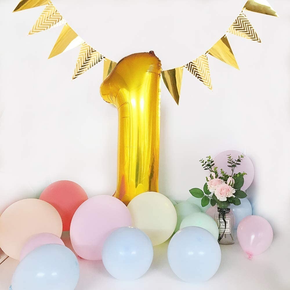 Foto 4 pulgar | Numero Globo Metalico Plata Dorado Grande 82cm Decoracion 4