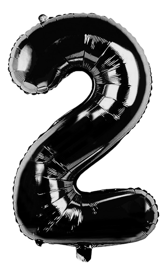 Foto 3 pulgar | Kit 2 Globos Número Grande Metálico Negro 80 cm 32'' 20