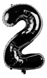 Foto 2 | Kit 2 Globos Número Grande Metálico Negro 80 cm 32'' 20
