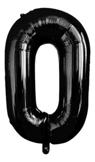 Foto 3 | Kit 2 Globos Número Grande Metálico Negro 80 cm 32'' 20