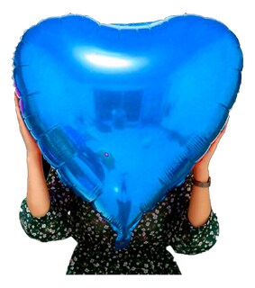 Foto 2 | 3 Globos Corazón Gigante Wünd 60cm Azul