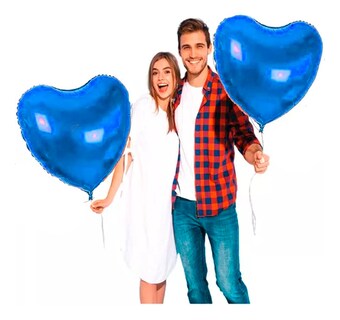 Foto 3 | 3 Globos Corazón Gigante Wünd 60cm Azul