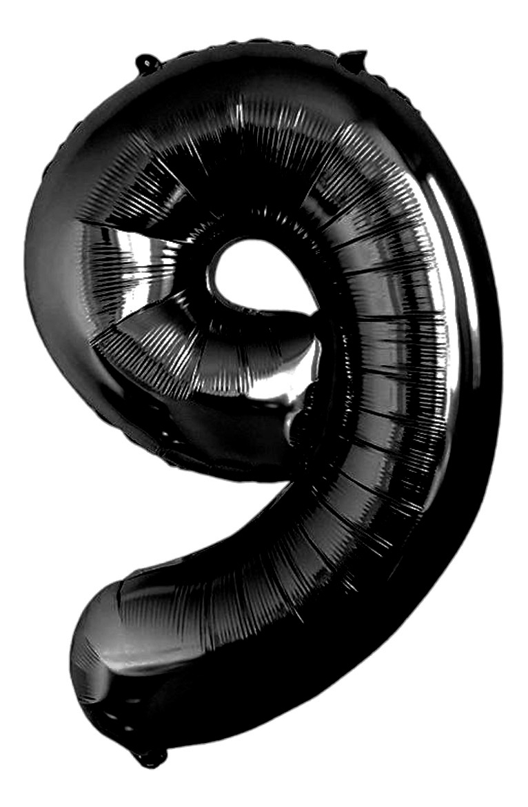 Foto 4 pulgar | Kit 2 Globos Número Grande Metálico Negro 80 cm 32'' 19/91