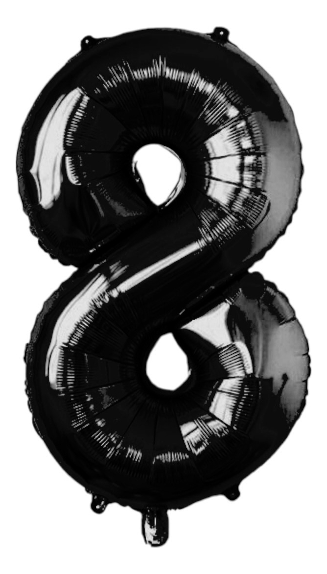 Foto 4 pulgar | Kit 2 Globos Número Grande Metálico Negro 80 cm 32'' 18/81
