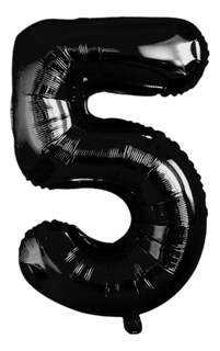 Foto 3 | Kit 2 Globos Número Grande Metálico Negro 80 cm 32'' 15/51