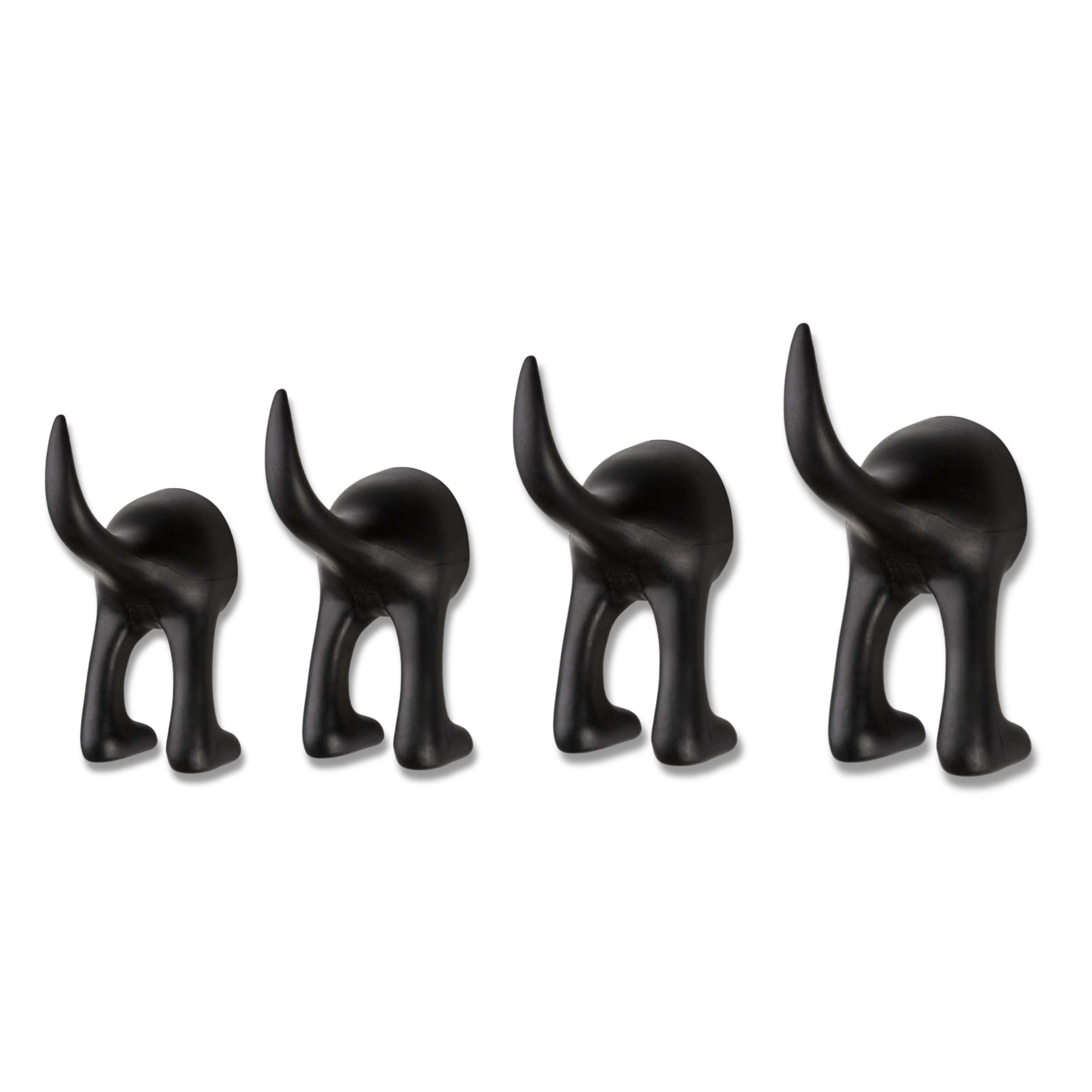 Gancho Luxvi en Forma de Trasero de Perrito Negro 4 Piezas