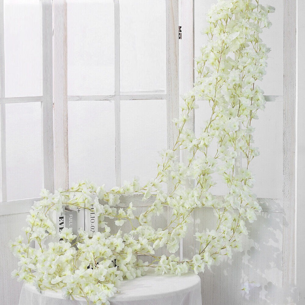 Foto 3 pulgar | 2 Pcs Flores Artificiales De Cerezo Decoración Boda Y Fiesta Blanco