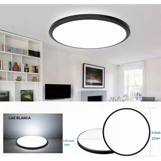 Foto 2 | Lamparas Techo 18w Luminario Led Plafón Decorativo Para Baño, Negro-18w-6500k