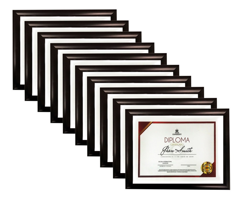 Foto 1 | 10 Marcos Tamaño Carta, Diploma, Reconocimiento Con Vidrio Marrón