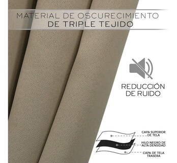 Foto 2 | Cortina Blackout En 2 Paneles 280x220cm Premium Quality Beige