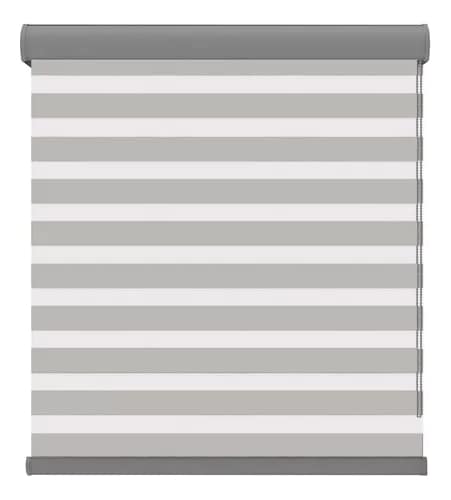 Persiana Doble Capa Con Diseño De Cebra Enrollable 100x200cm Gris $1,490