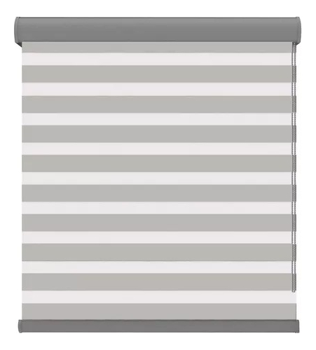 Persiana Doble Capa Con Diseño De Cebra Enrollable 100x200cm Gris