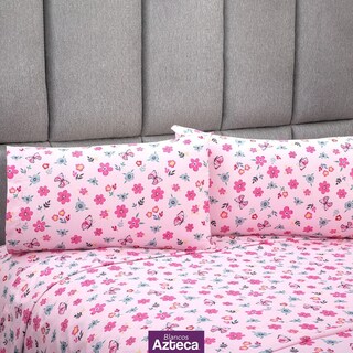 Foto 3 | Juego de Sábanas Wünd King Size Microfibra Tacto Algodón color Prada con Estampado Kiev Rosa