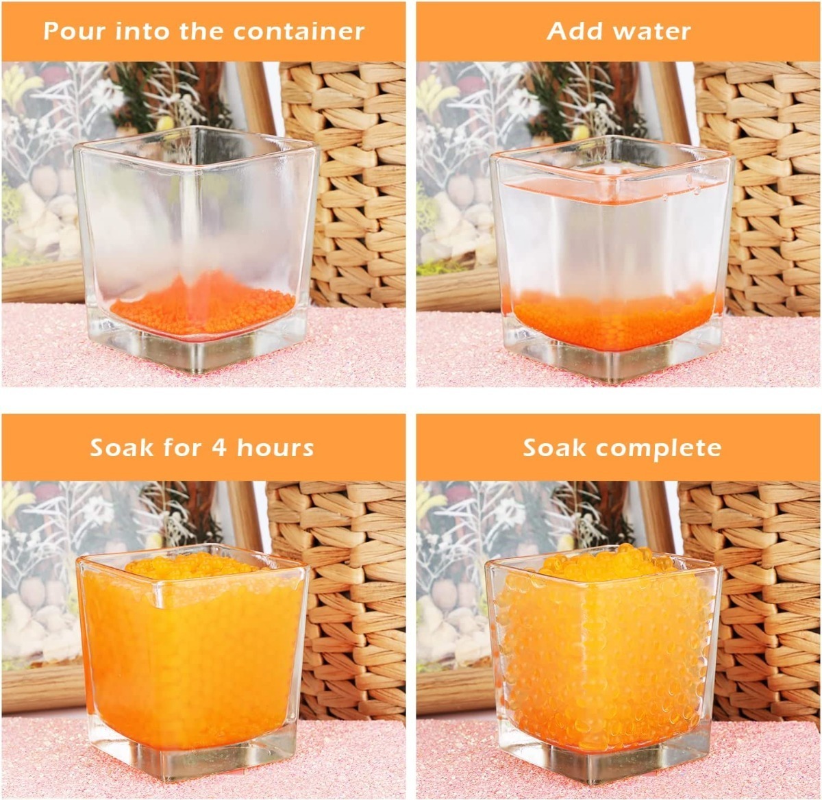 Foto 4 pulgar | Bolas Hidrogel Para Pistolas De Bolitas De Gel, 50000 Balas Naranja