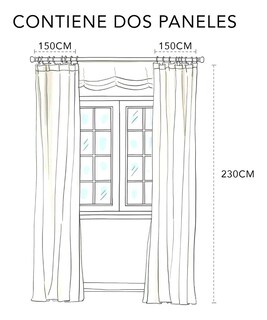 Foto 2 | Cortina Blackout En 2 Paneles 280x220cm Premium Quality Negro