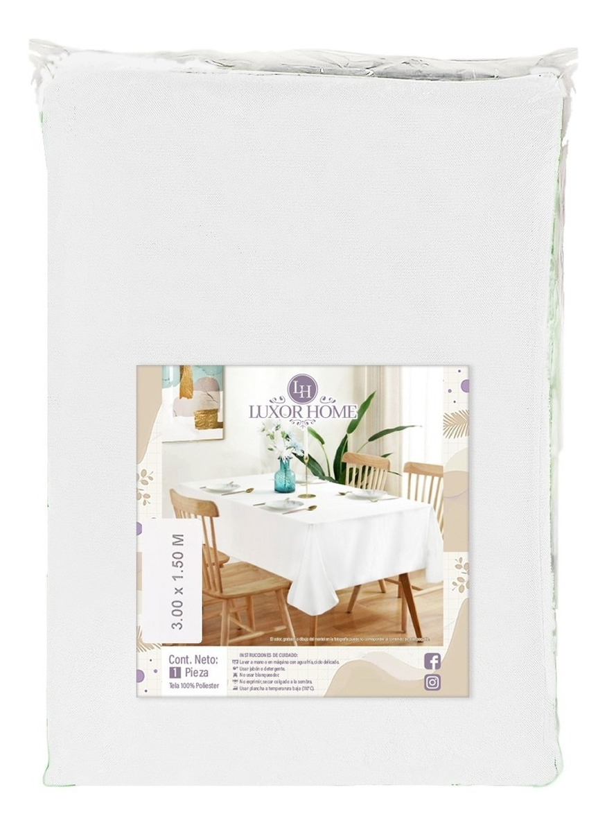 Foto 3 | Mantel Rectangular Colores 3.00 X 1.50 M Luxor Blanco