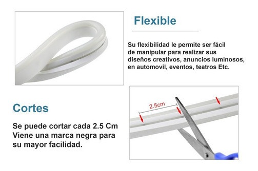 Foto 3 pulgar | Tira Led Neon Flex 5m 12v Alto Brillo Decorativa Ip66 Verde