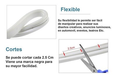 Foto 2 | Tira Led Neon Flex 5m 12v Alto Brillo Decorativa Ip66 Verde