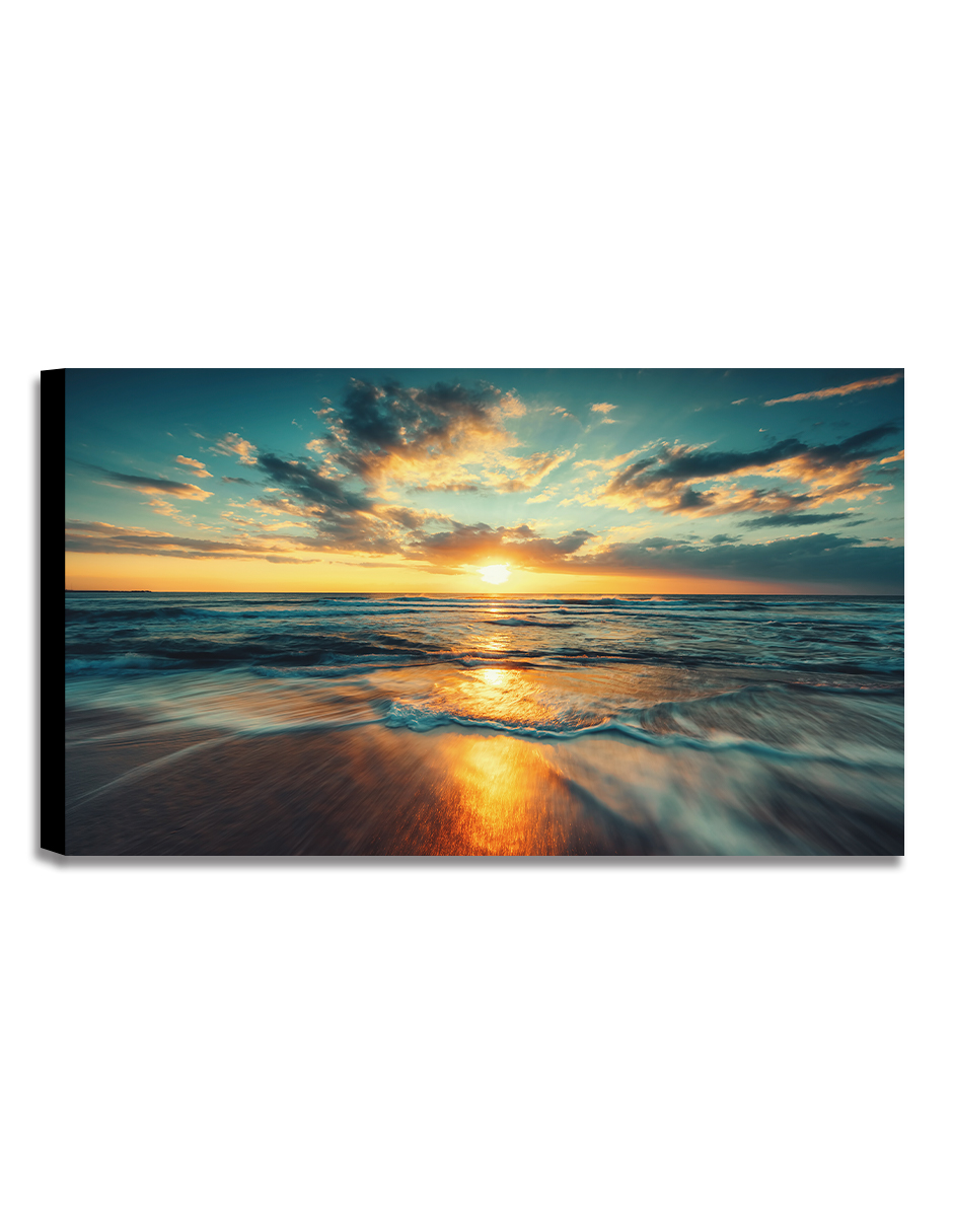 Foto 2 pulgar | Cuadro Decorativo  Cuadros Cuadros Amanecer En La Playa Azul  70 x 120 cm
