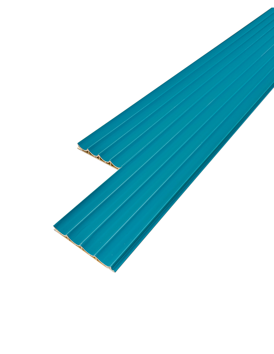 Foto 2 pulgar | Lambrin Ondulado Blue Berry Decorativo Wpc Tipo Madera Para Muro