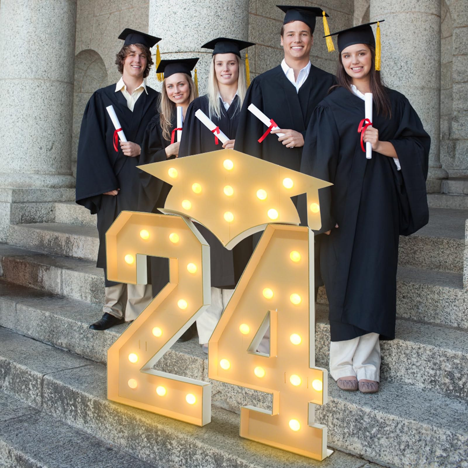 Foto 3 pulgar | Decoración Con Números De Fiesta De Graduación De 2024, 1,4 M, Clase 2024 - Venta Internacional.