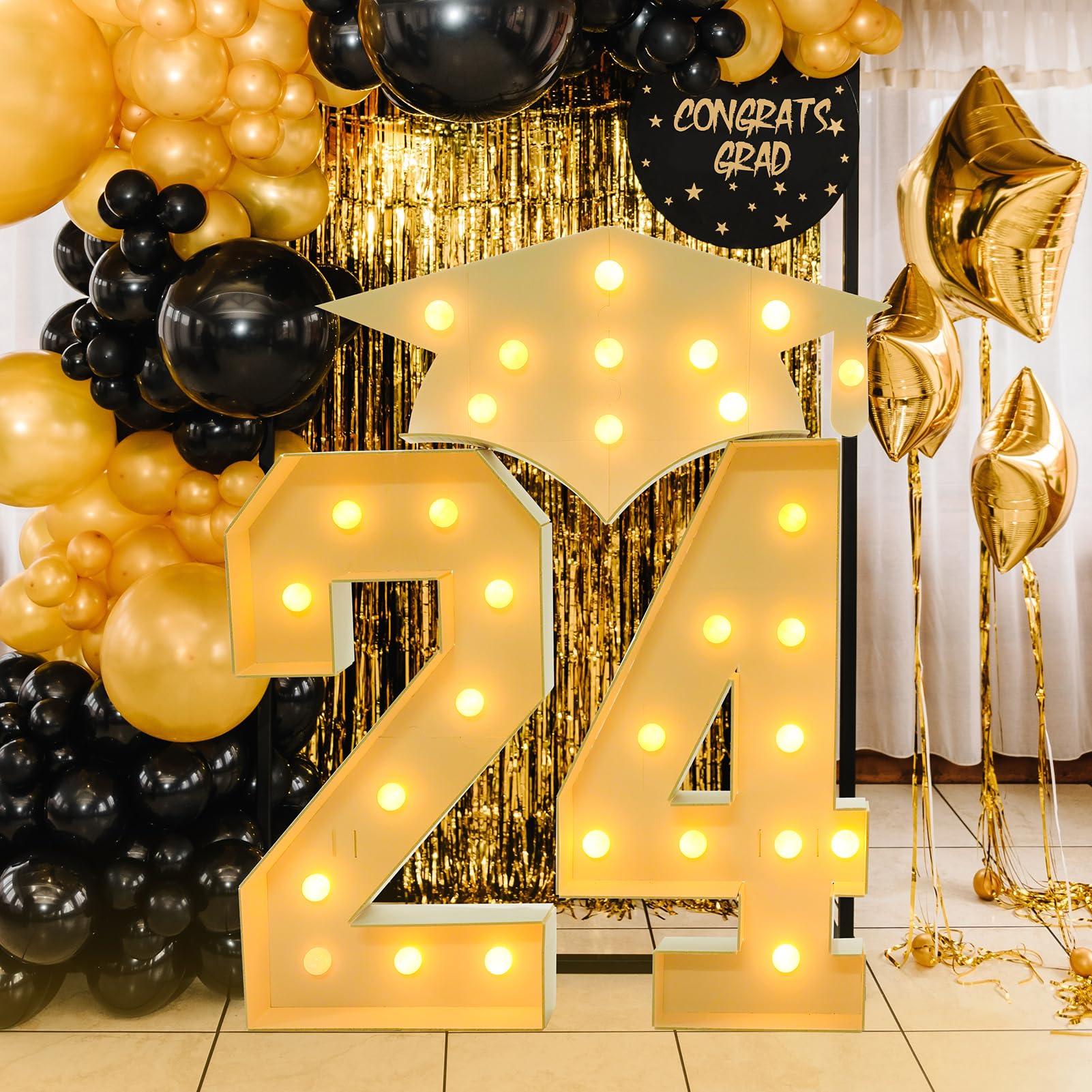 Foto 6 | Decoración Con Números De Fiesta De Graduación De 2024, 1,4 M, Clase 2024 - Venta Internacional.
