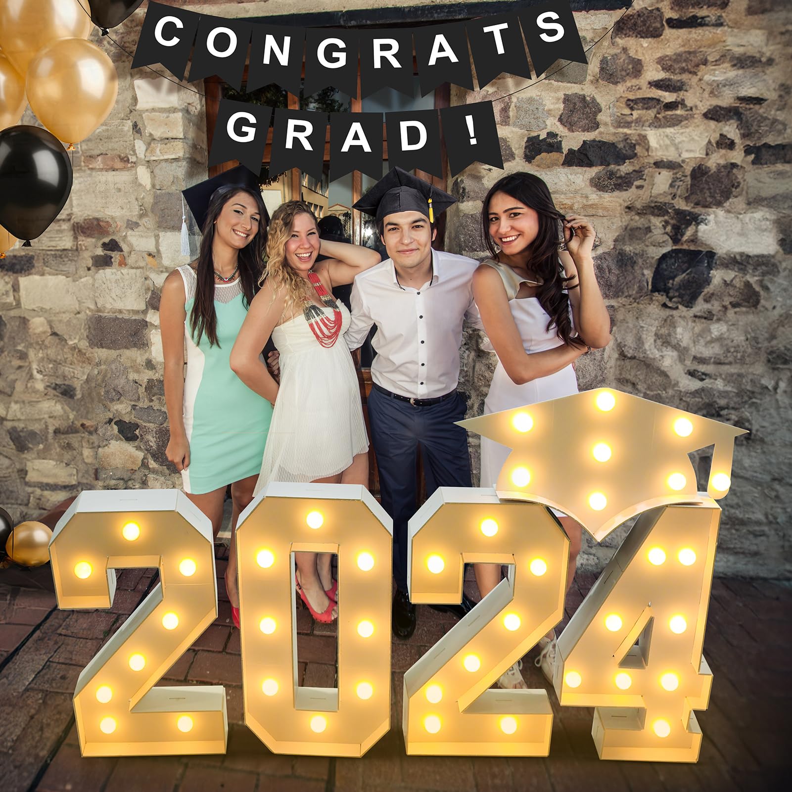 Decoraciones De Graduación Con Números De Marquesina Zpisf De 70 Cm, Grandes, Precortados, 2024 - Venta Internacional.