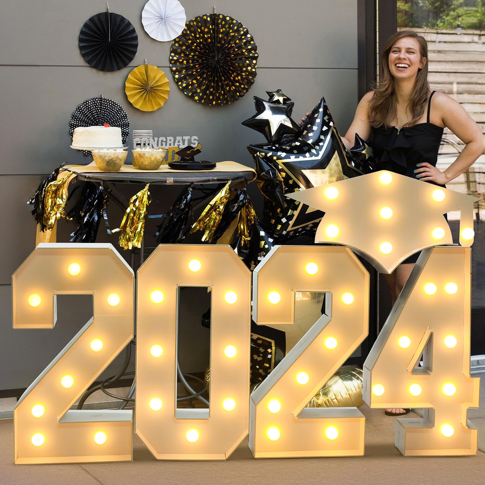 Foto 3 pulgar | Decoraciones De Graduación Con Números De Marquesina Zpisf De 70 Cm, Grandes, Precortados, 2024 - Venta Internacional.