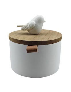Foto 1 | Caja Redonda Farah Con Pajaro Blanco