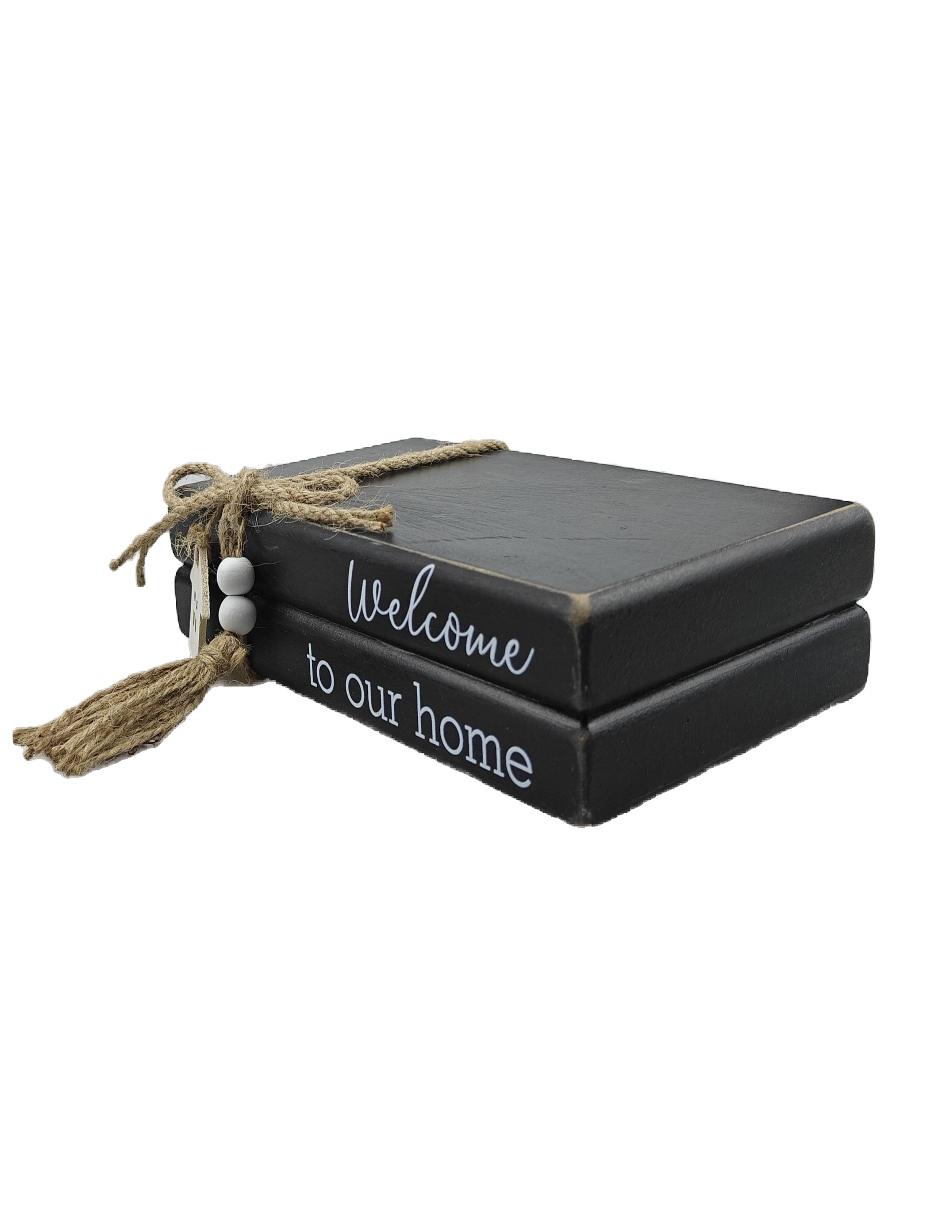 Libro Decorativo Nellie De Madera Negro