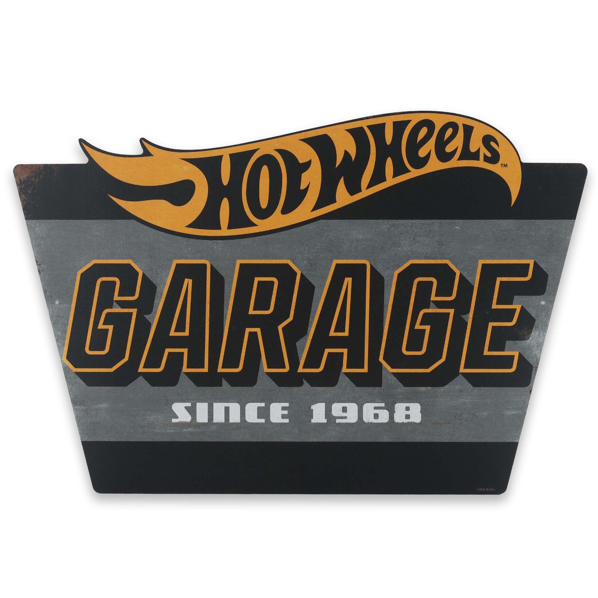 Letrero Metálico Vintage De Hot Wheels Garage Mattel Open Road Brands - Venta Internacional.