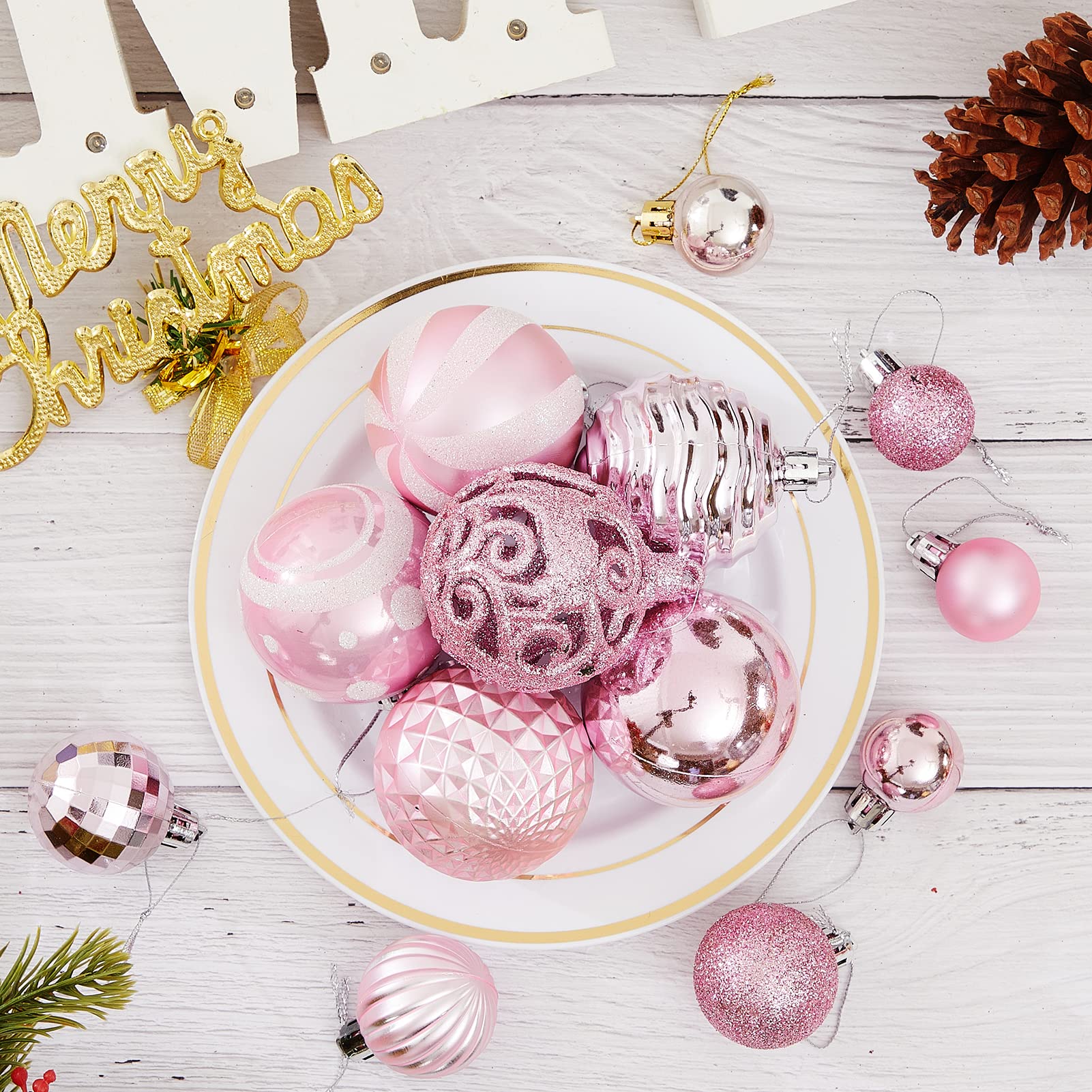 Foto 7 | Adornos De Bolas De Navidad Zhuqing, 100 Piezas, Irrompibles - Venta Internacional.