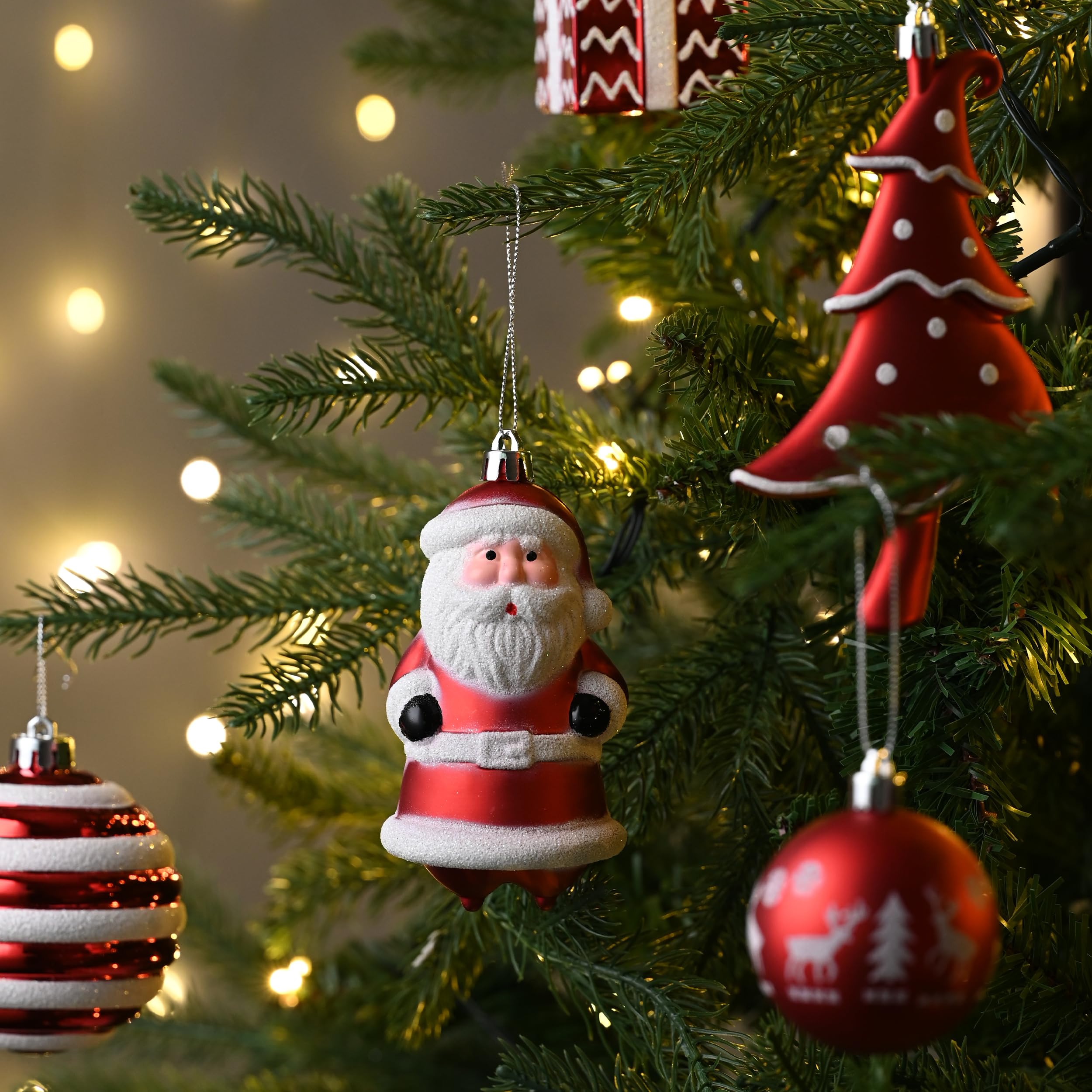 Foto 6 | Set De Adornos Para Árbol De Navidad Valery Madelyn, 155 Quilates, Rojo Y Blanco - Venta Internacional.