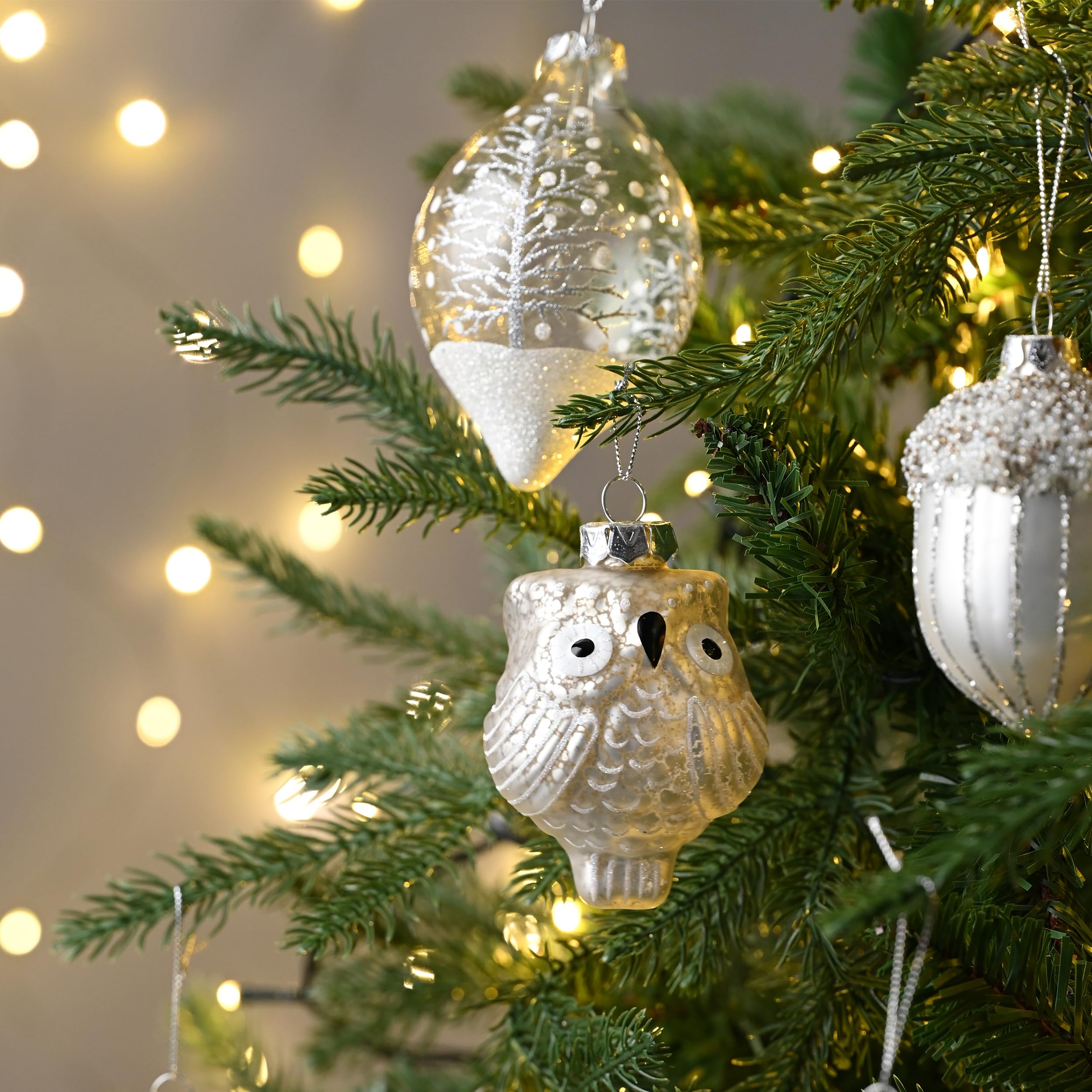 Foto 2 | Set De Adornos Navideños Valery Madelyn Glass De 10 Quilates, Color Blanco - Venta Internacional.