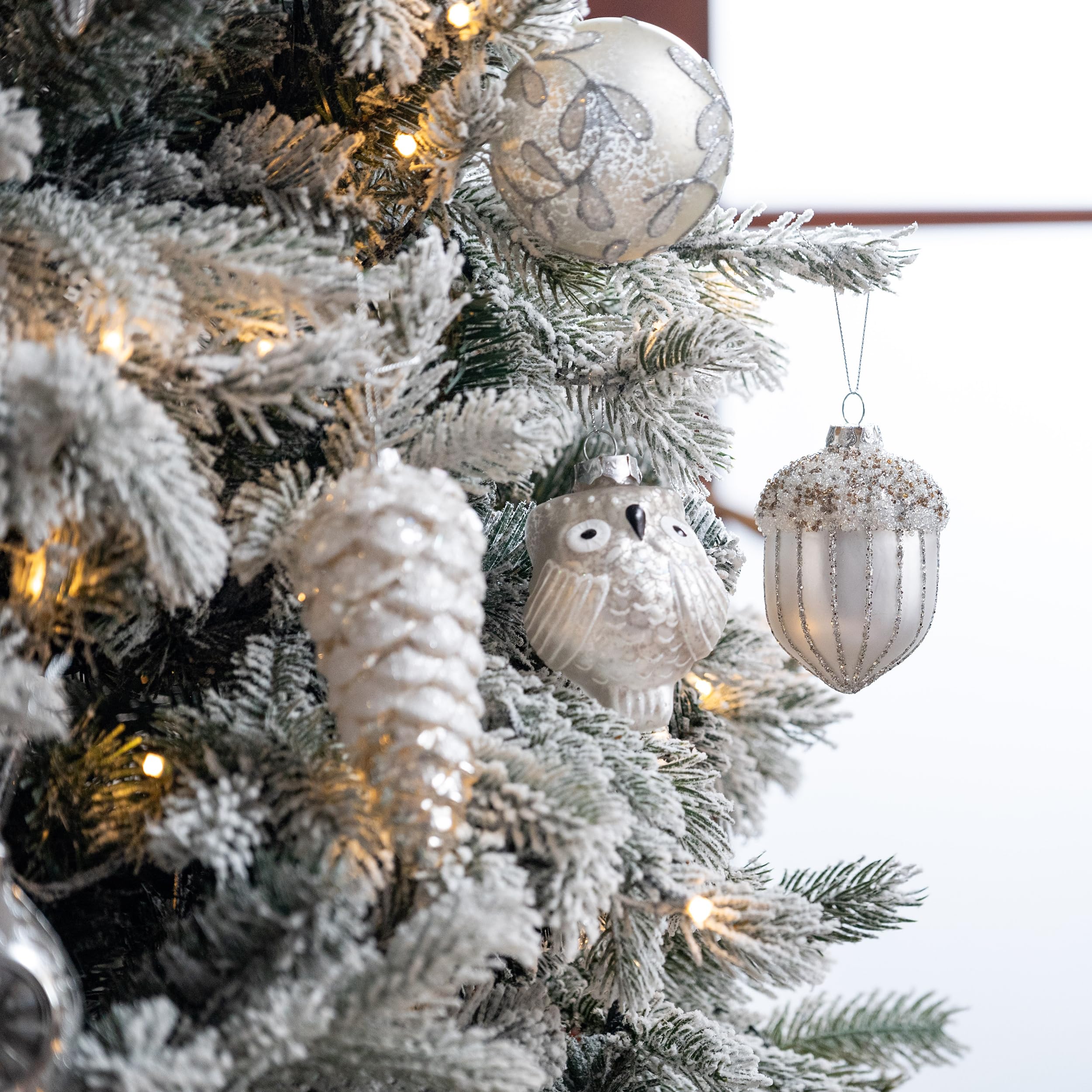 Foto 6 | Set De Adornos Navideños Valery Madelyn Glass De 10 Quilates, Color Blanco - Venta Internacional.