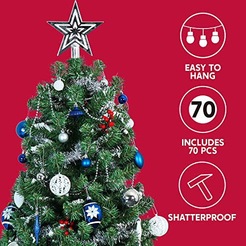 Foto 2 | Juego De Adornos Navideños Joiedomi, 70 Piezas, Con Adorno De Estrella, Azul - Venta Internacional.