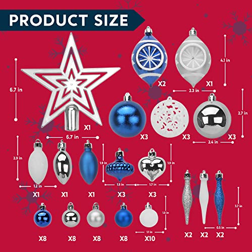 Foto 8 pulgar | Juego De Adornos Navideños Joiedomi, 70 Piezas, Con Adorno De Estrella, Azul - Venta Internacional.