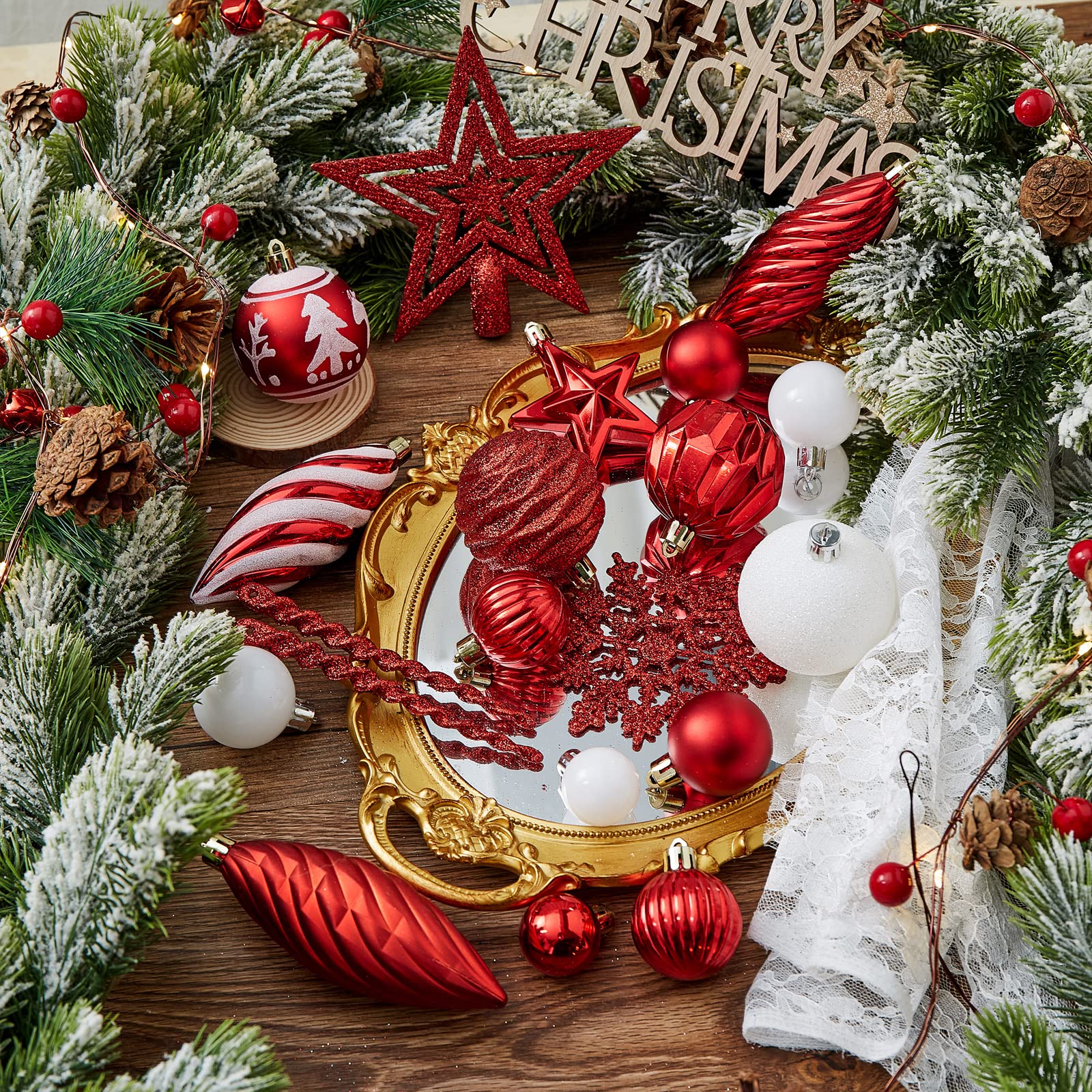 Foto 4 pulgar | Set De Adornos De Bolas Navideñas Wironlst 2023, 100 Unidades - Venta Internacional.