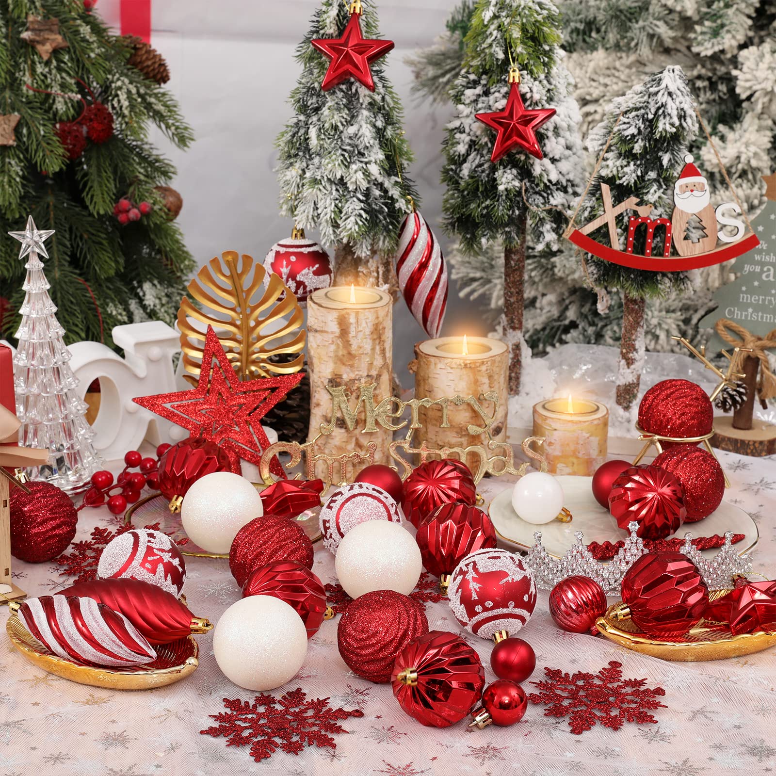 Foto 5 pulgar | Set De Adornos De Bolas Navideñas Wironlst 2023, 100 Unidades - Venta Internacional.