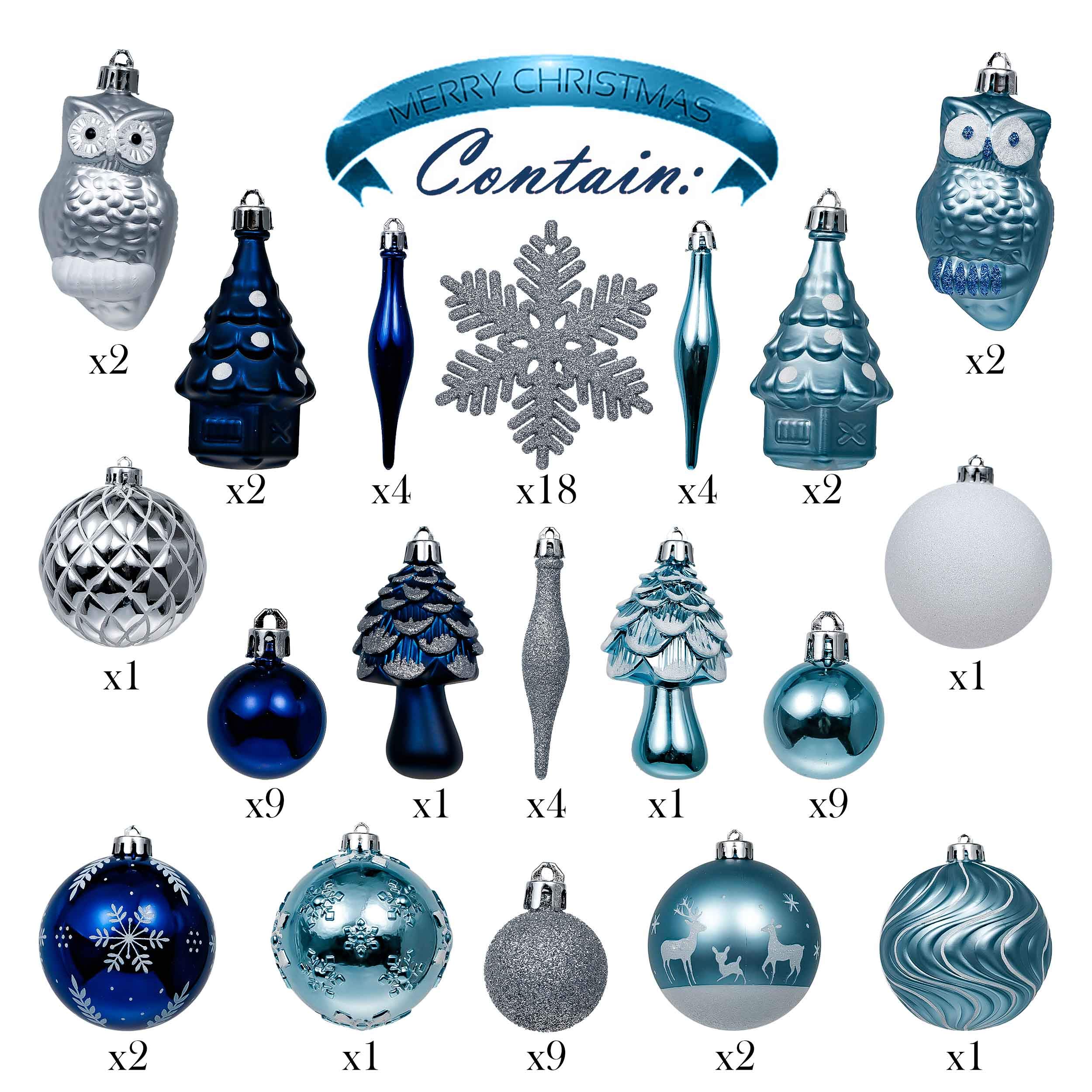 Foto 4 pulgar | Set de Decoración para Árbol de Navidad Valery Madelyn Azul Marino - Venta Internacional