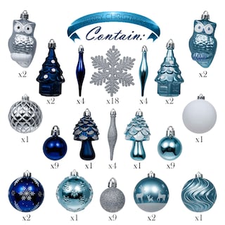 Foto 3 | Set de Decoración para Árbol de Navidad Valery Madelyn Azul Marino - Venta Internacional