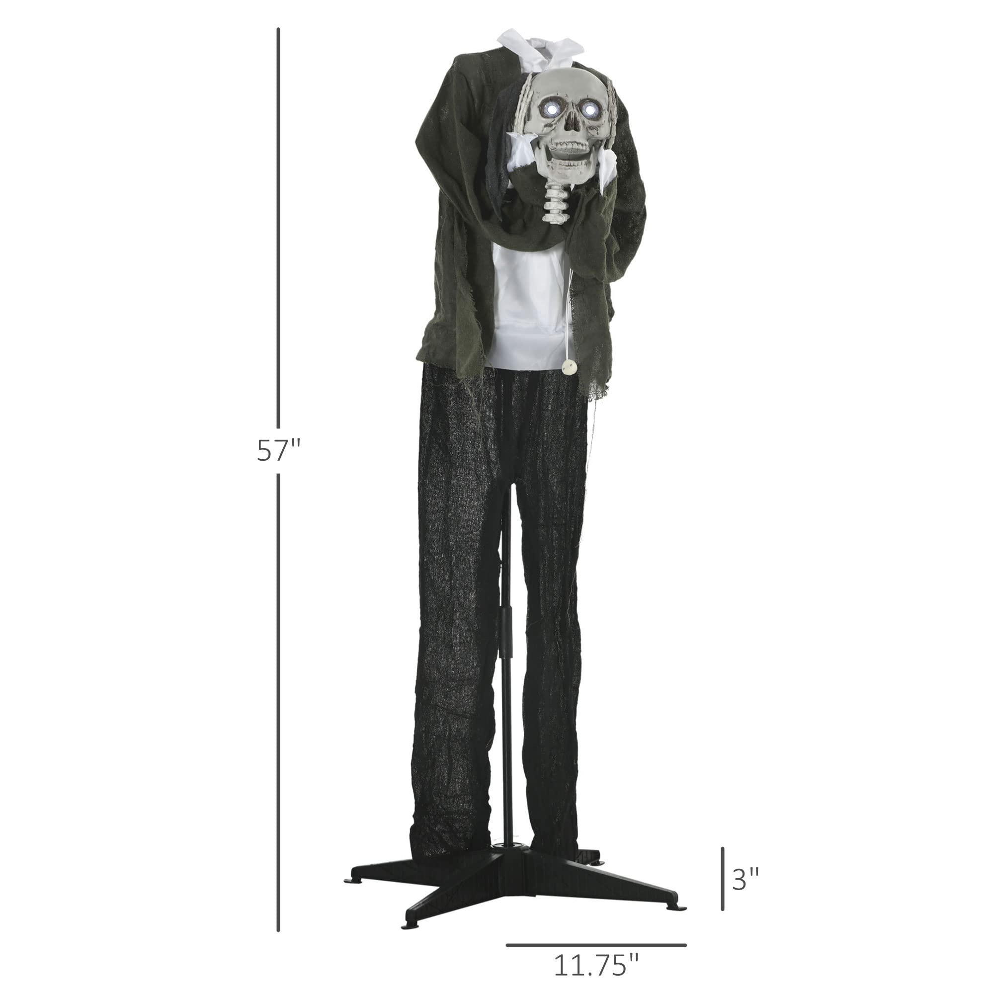 Foto 4 pulgar | Esqueleto Colgante Outsunny Para Decoración De Halloween, Diseño De Fantasma, 57 Cm - Venta Internacional.