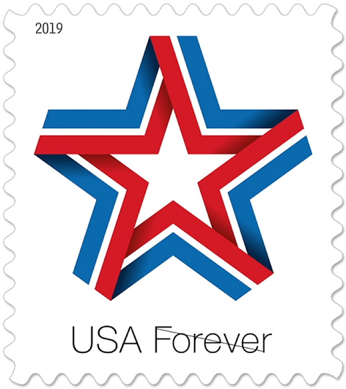 Foto 3 pulgar | Sellos Postales Usps Star Ribbon 100 Forever First Class - Venta Internacional.