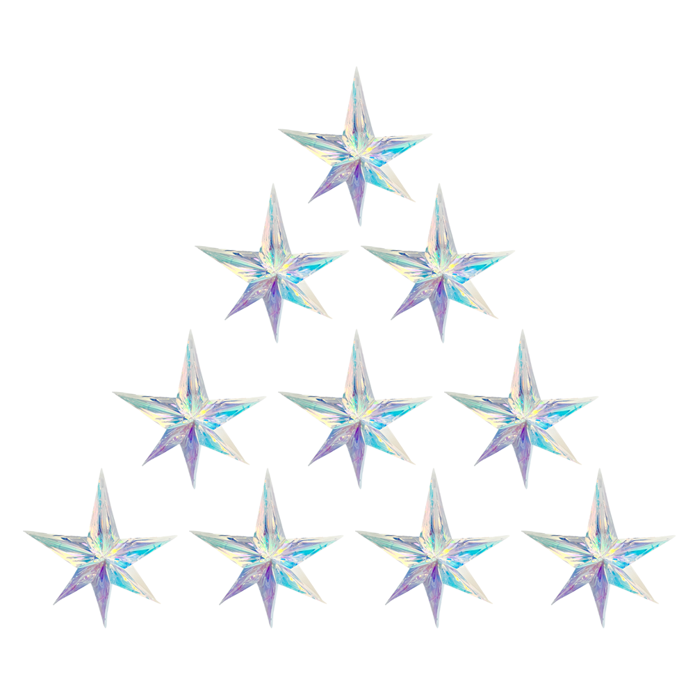 Foto 5 pulgar | Adorno Colgante De Estrella Iridiscente, 10pz De 60cm (estrella Acrílica)