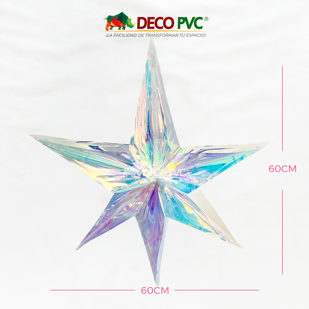 Foto 6 pulgar | Adorno Colgante De Estrella Iridiscente, 10pz De 60cm (estrella Acrílica)