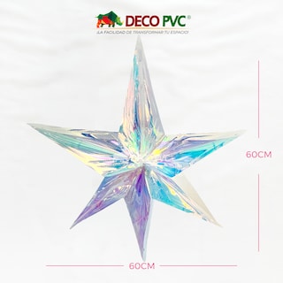 Foto 5 | Adorno Colgante De Estrella Iridiscente, 10pz De 60cm (estrella Acrílica)