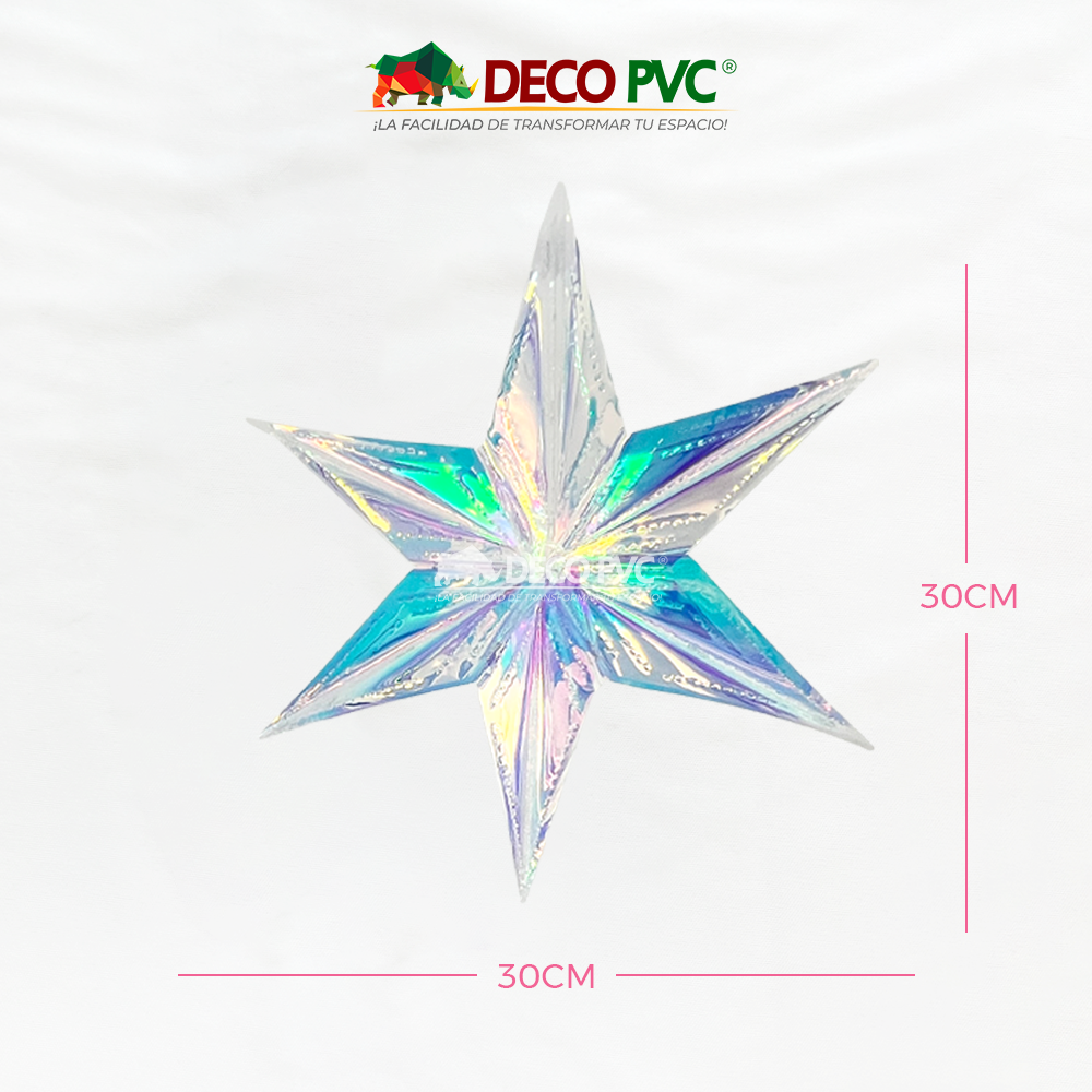 Foto 5 pulgar | Adorno Colgante De Estrella Iridiscente, 10pz De 30cm (estrella Acrílica)